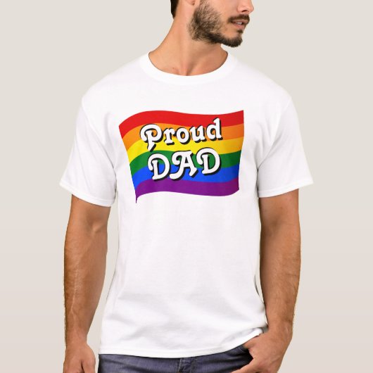Rainbow Flag Proud DAD PFLAG trotse bovenliggende  T-shirt (Voorkant)