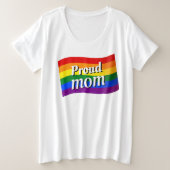 Rainbow Flag Proud Mam PFLAG trotse LGBTQ Grote Maat T-shirt (Design voorkant)