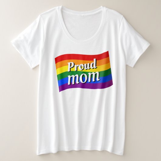 Rainbow Flag Proud Mam PFLAG trotse LGBTQ Grote Maat T-shirt (Design voorkant)