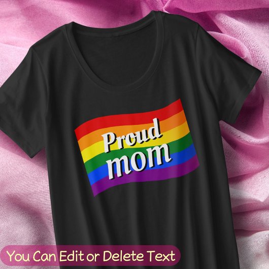 Rainbow Flag Proud Mam PFLAG trotse LGBTQ Grote Maat T-shirt
