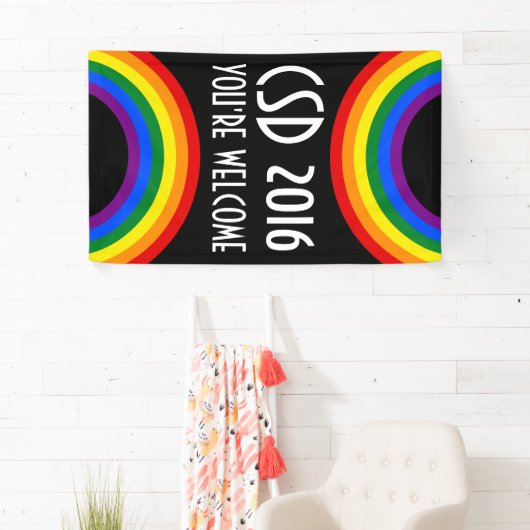 RAINBOW FLAG ring lijst + uw ideeën Spandoek (Insitu)