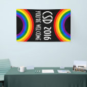 RAINBOW FLAG ring lijst + uw ideeën Spandoek (Beurs)