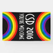 RAINBOW FLAG ring lijst + uw ideeën Spandoek (Horizontaal)