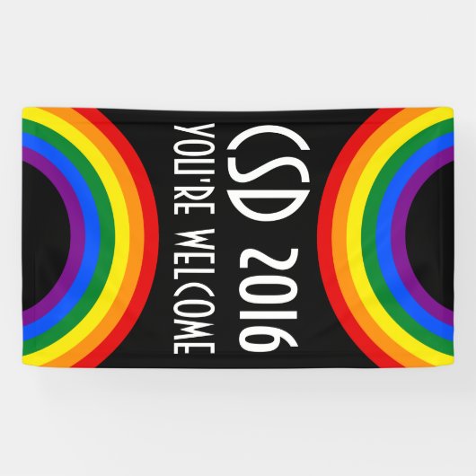 RAINBOW FLAG ring lijst + uw ideeën Spandoek (Horizontaal)