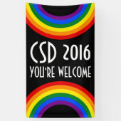 RAINBOW FLAG ring lijst + uw ideeën Spandoek (Verticaal)