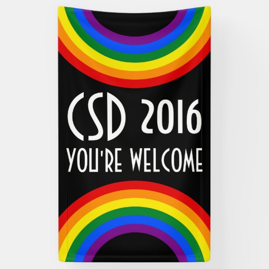 RAINBOW FLAG ring lijst + uw ideeën Spandoek (Verticaal)