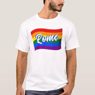 Rainbow Flag Rome Italië Gay Pride LGBT LGBTQ T-shirt