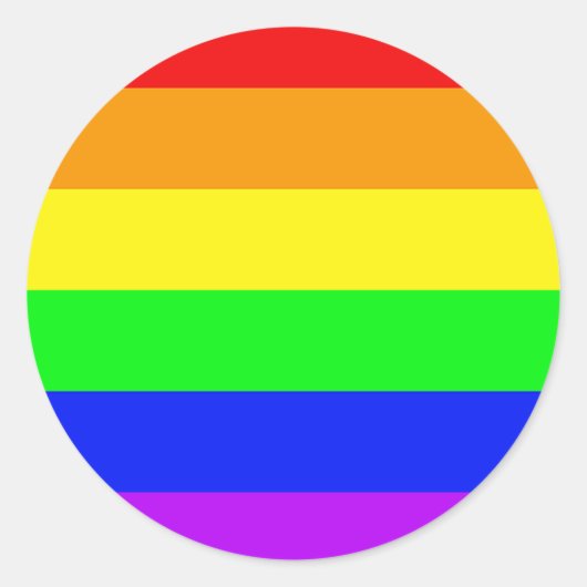 Rainbow Flag Ronde Sticker (Voorkant)