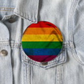 RAINBOW FLAG SQUARE CANVAS RONDE BUTTON 4,0 CM (In situ)