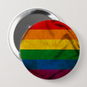 RAINBOW FLAG SQUARE CANVAS RONDE BUTTON 4,0 CM (Voorkant /achterkant)