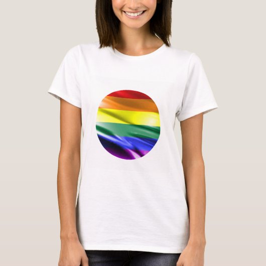 RAINBOW FLAG SQUARE SILK T-SHIRT (Voorkant)