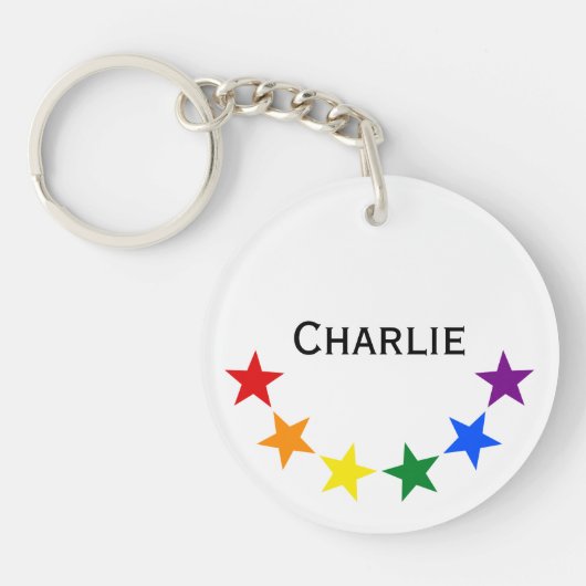 RAINBOW FLAG STARS II + uw ideeën Sleutelhanger (Voorkant)