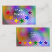 RAINBOW FLAG STARS II + uw ideeën Visitekaartje (Voorkant / Achterkant)