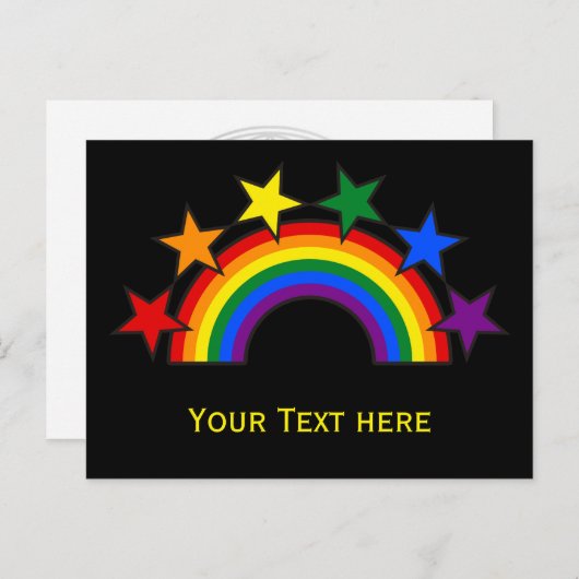 RAINBOW FLAG STARS III + uw ideeën Briefkaart (Voorkant / Achterkant)