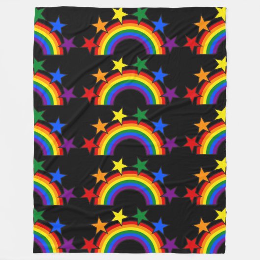 RAINBOW FLAG STARS III + uw ideeën Fleece Deken (Voorkant)