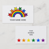 RAINBOW FLAG STARS III + uw ideeën Visitekaartje (Voorkant / Achterkant)