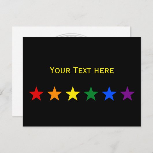 RAINBOW FLAG STARS + uw ideeën Briefkaart (Voorkant / Achterkant)