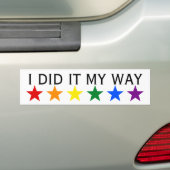 RAINBOW FLAG STARS + uw ideeën Bumpersticker (Op auto)