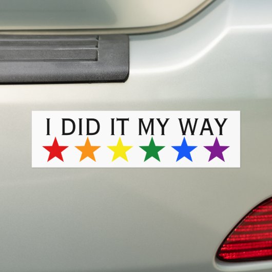 RAINBOW FLAG STARS + uw ideeën Bumpersticker (Op auto)