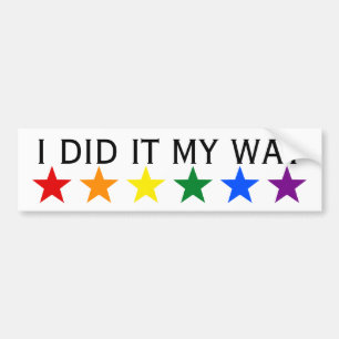 RAINBOW FLAG STARS + uw ideeën Bumpersticker