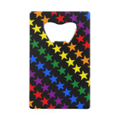 RAINBOW FLAG STARS + uw ideeën Creditkaart Flessenopener (Voorkant)