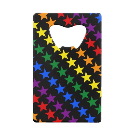RAINBOW FLAG STARS + uw ideeën Creditkaart Flessenopener (Voorkant)