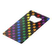 RAINBOW FLAG STARS + uw ideeën Creditkaart Flessenopener (Voorkant Gekanteld)