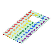 RAINBOW FLAG STARS + uw ideeën Creditkaart Flessenopener (Achterkant Gekanteld)
