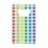 RAINBOW FLAG STARS + uw ideeën Creditkaart Flessenopener (Achterkant)