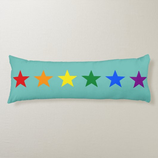 RAINBOW FLAG STARS + uw ideeën Lichaamskussen (Voorkant)