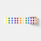 RAINBOW FLAG STARS + uw ideeën Satijnen Lint (Voorkant)