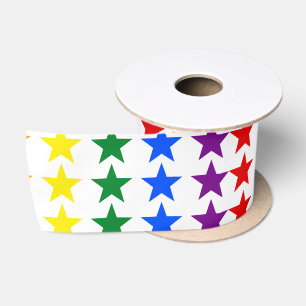 RAINBOW FLAG STARS + uw ideeën Satijnen Lint