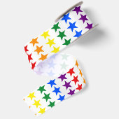 RAINBOW FLAG STARS + uw ideeën Satijnen Lint (Achterkant)
