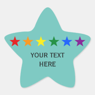 RAINBOW FLAG STARS + uw ideeën Ster Sticker