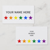 RAINBOW FLAG STARS + uw ideeën Visitekaartje (Voorkant / Achterkant)