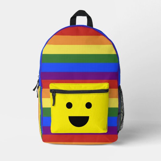 Rainbow Flag Stripe met Smiley Face rugzak (Voorkant)