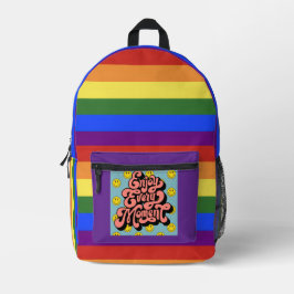rainbow flag stripe with positivity backpack bedrukte rugzak