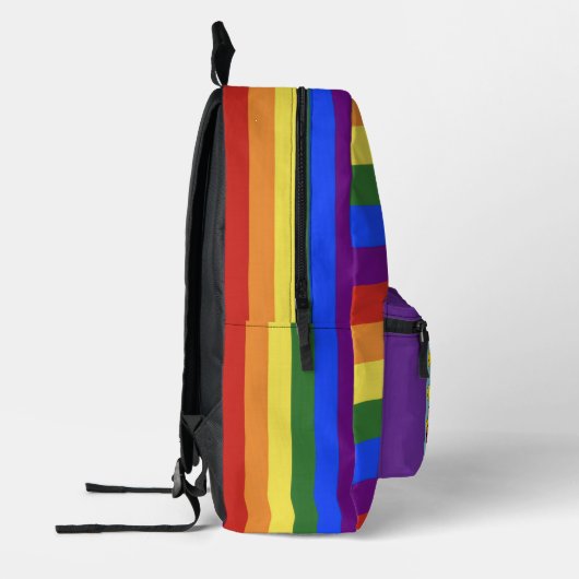 rainbow flag stripe with positivity backpack bedrukte rugzak (Links)