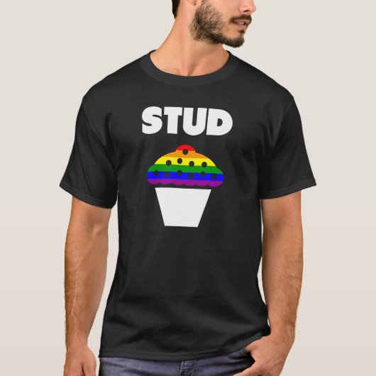 RAINBOW FLAG STUD MUFFIN T-SHIRT (Voorkant)
