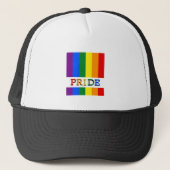 Rainbow Flag Trucker Hats & LGBT, Pride Trucker Pet (Voorkant)