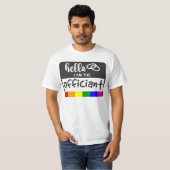 Rainbow Flag Wedding Hallo Name Badge Officier T-shirt (Voorkant volledig)