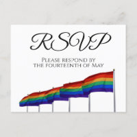 Rainbow Flags Gay Pride Wedding RSVP