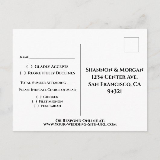 Rainbow Flags Gay Pride Wedding RSVP Briefkaart (Achterkant)