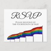 Rainbow Flags Gay Pride Wedding RSVP Briefkaart (Voorkant)