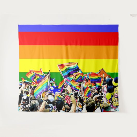 Rainbow Flags LGBT Pride Banner Tapestry Wandkleed (Voorkant (horizontaal))