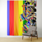 Rainbow Flags LGBT Pride Banner Tapestry Wandkleed (In situ)