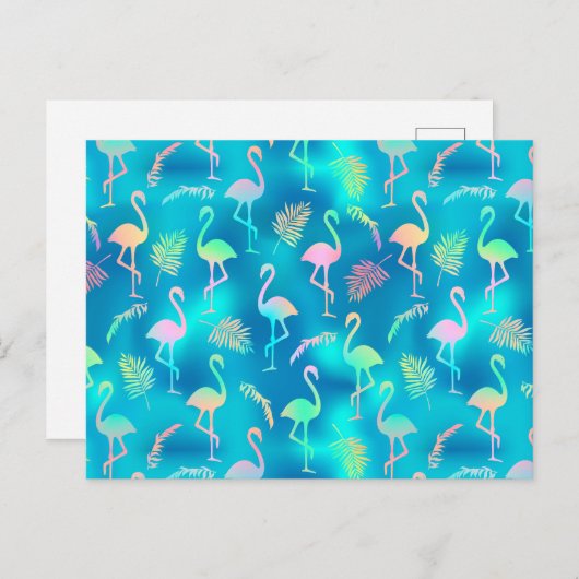 Rainbow Flamingo's Briefkaart (Voorkant / Achterkant)