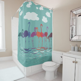 Rainbow Flamingos Deco Art Douchegordijn