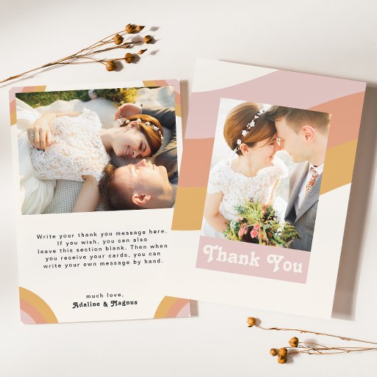 Rainbow Flat Photo van Modern Retro 70 Bedankkaart