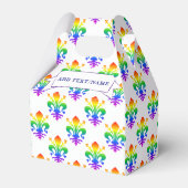 Rainbow Fleur-de-lis Aangepaste naam Bedankdoosjes (Achterkant)